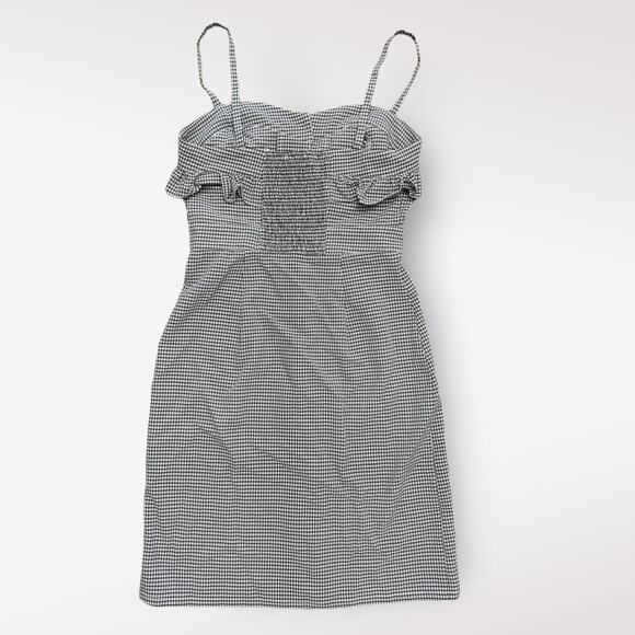 Honey Punch NWOT Gingham Button-Up Short Mini Dress Size S Black White - Picture 6 of 9